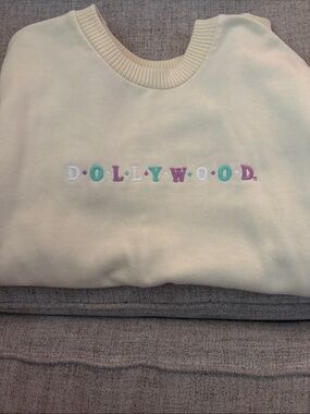 Dollywood Cream Crewneck Sweatshirt - Embroidered Logo